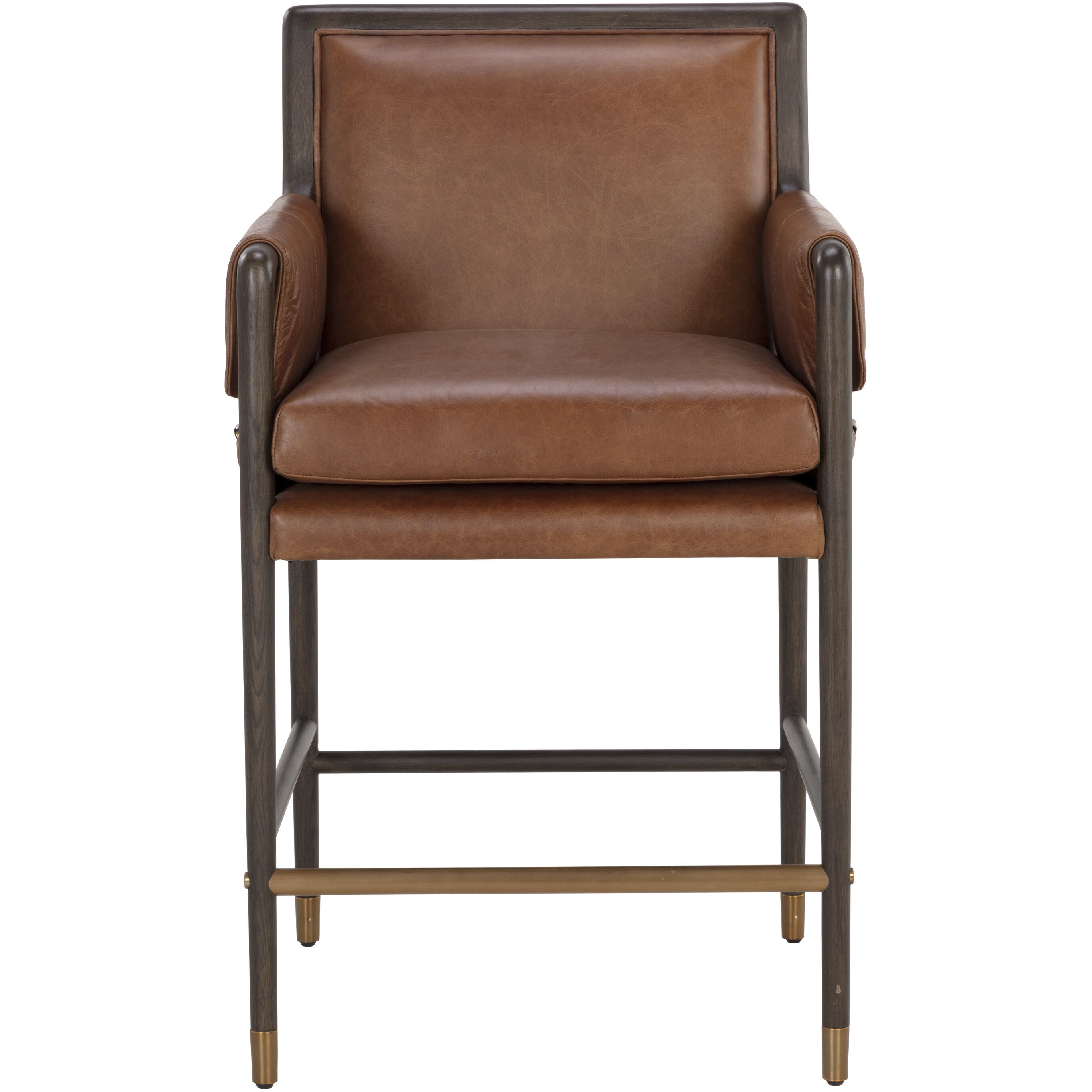 Mauti 38.75 inch Brown / Shalimar Tobacco Leather Counter Stool